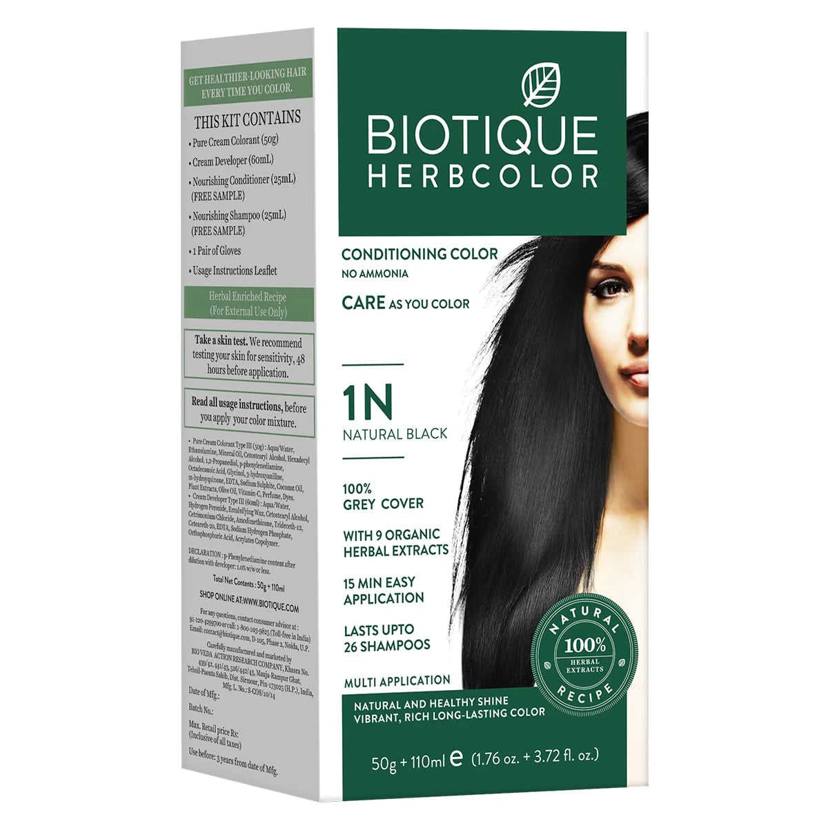 Biotique Herbcolor 1N Hair Colour Natural Black