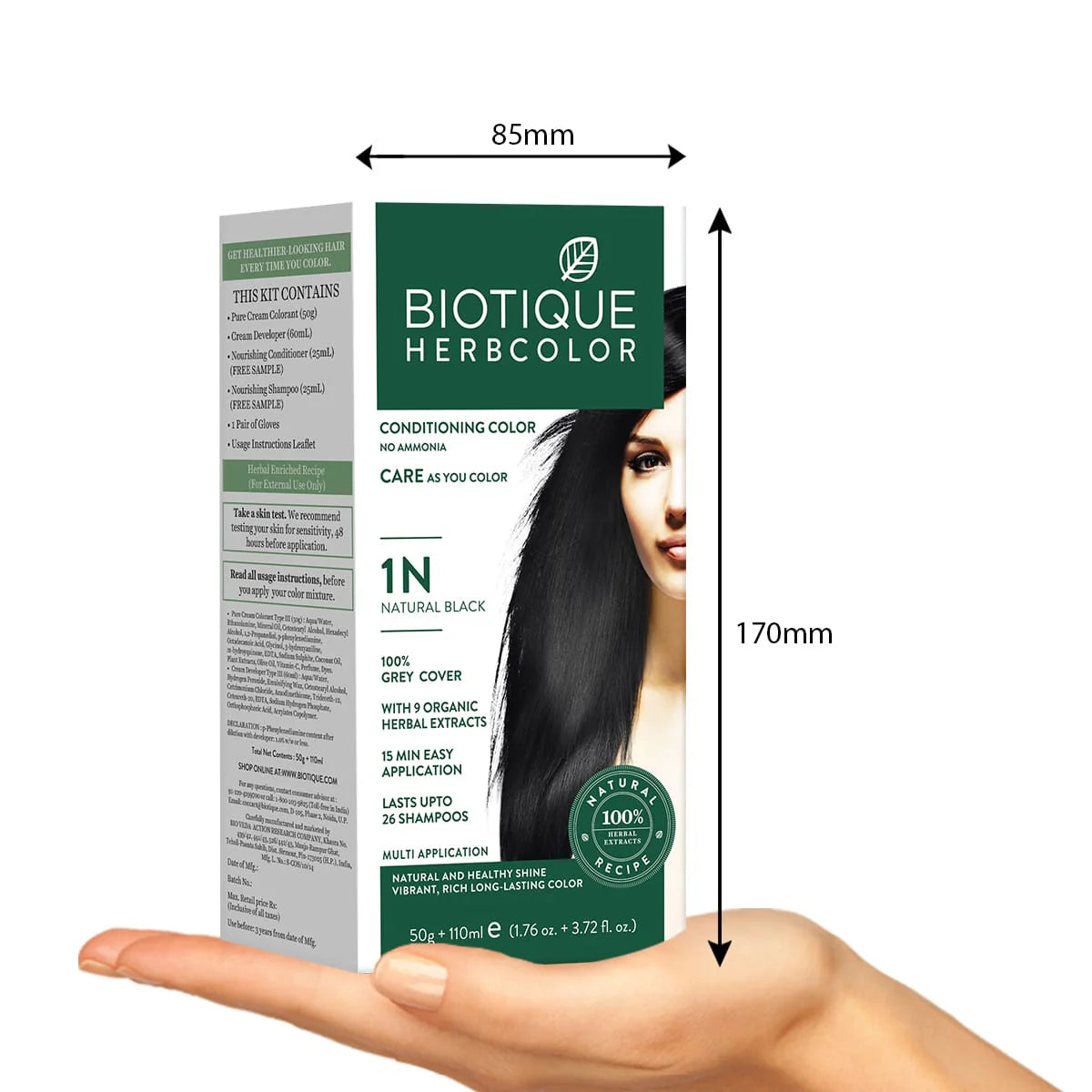 Biotique Herbcolor 1N Hair Colour Natural Black