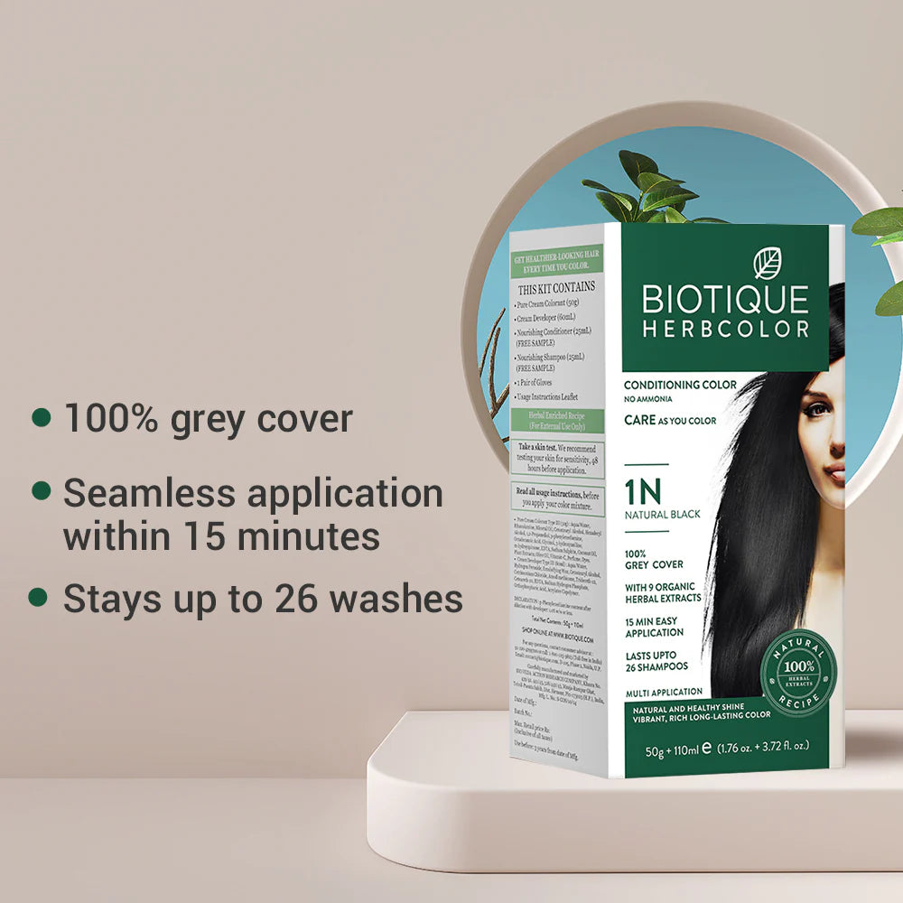 Biotique Herbcolor 1N Hair Colour Natural Black