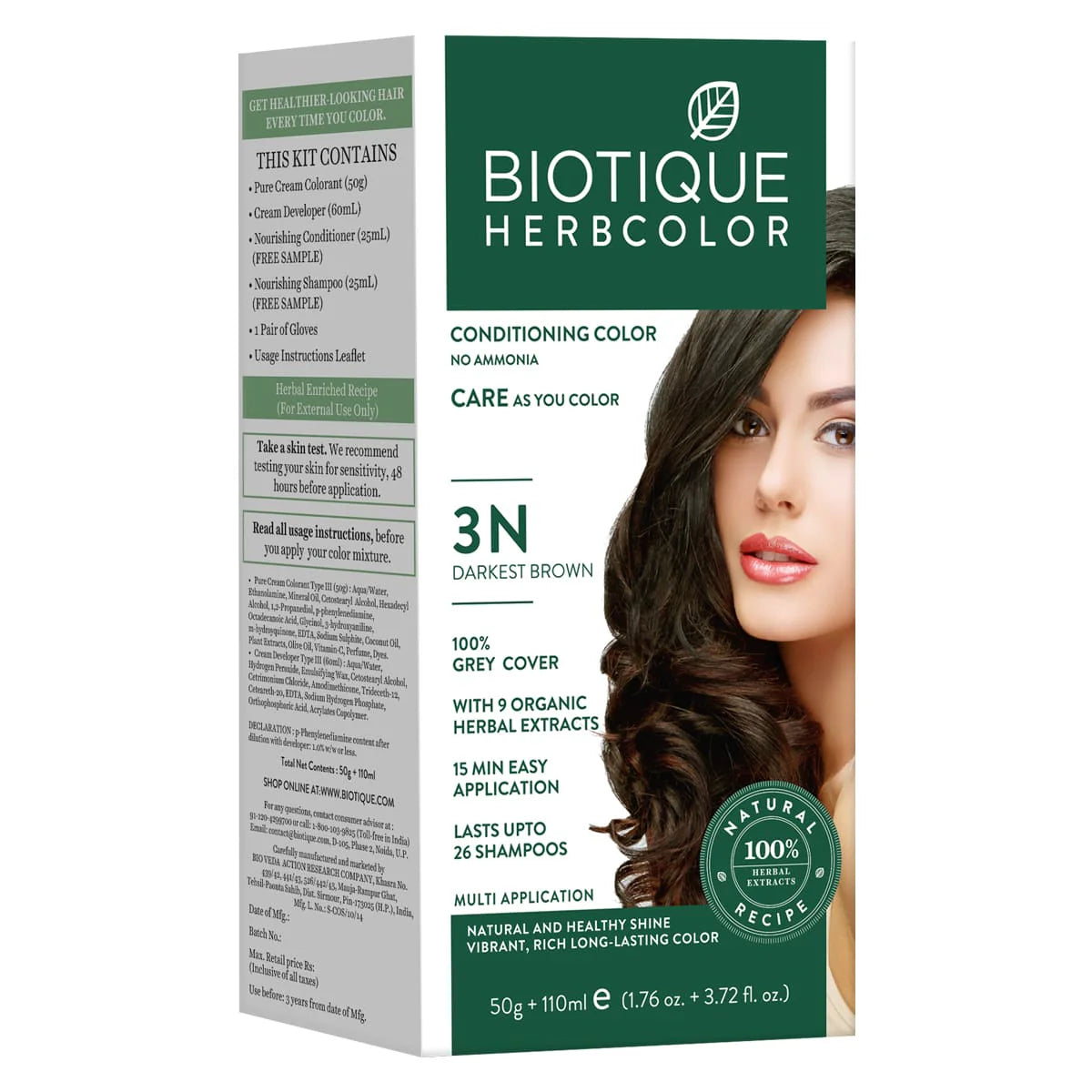 Biotique Herbcolor 3N Hair Colour Dark Brown