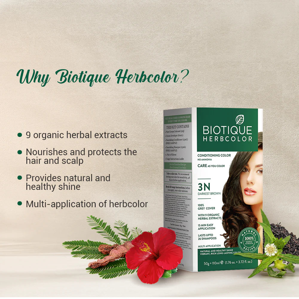 Biotique Herbcolor 3N Hair Colour Dark Brown