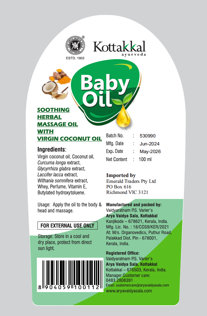 Kottakkal Ayurveda Baby Oil (Virgin Coconut Oil) – 100ml