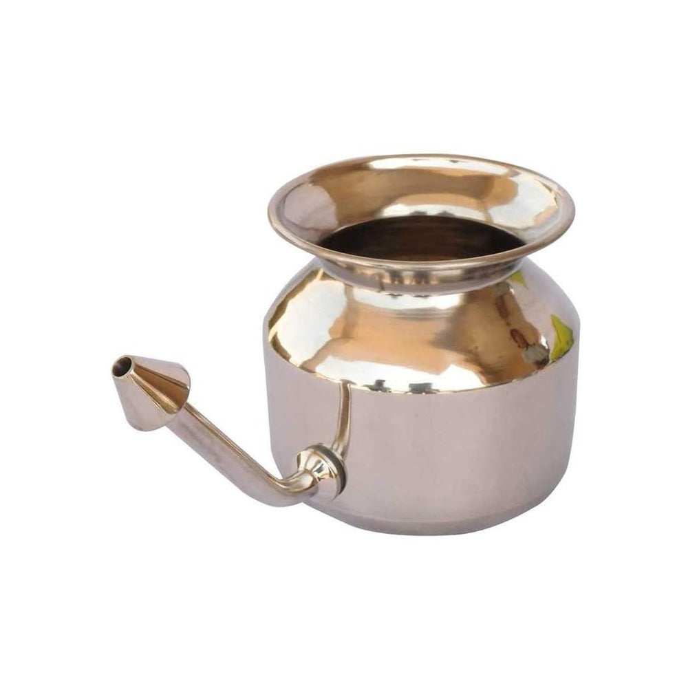 Stainless Steel Neti Pot – Sterilizable Nasal Wash for Natural Cleansing