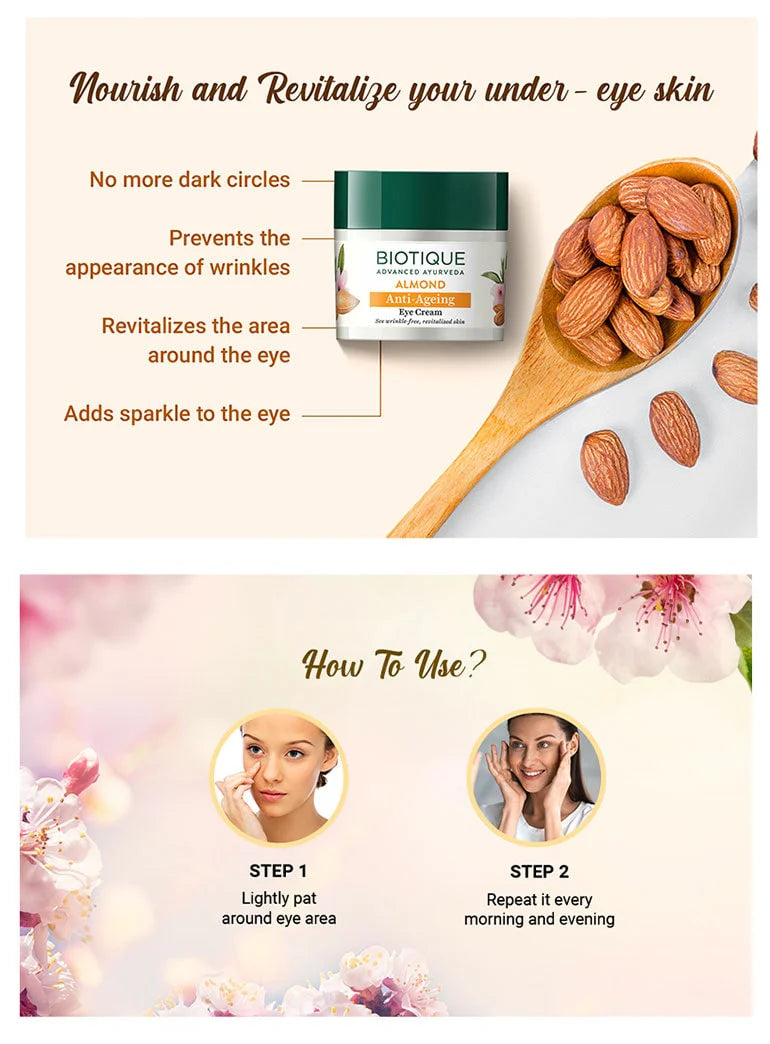Biotique Almond anti-ageing eye cream