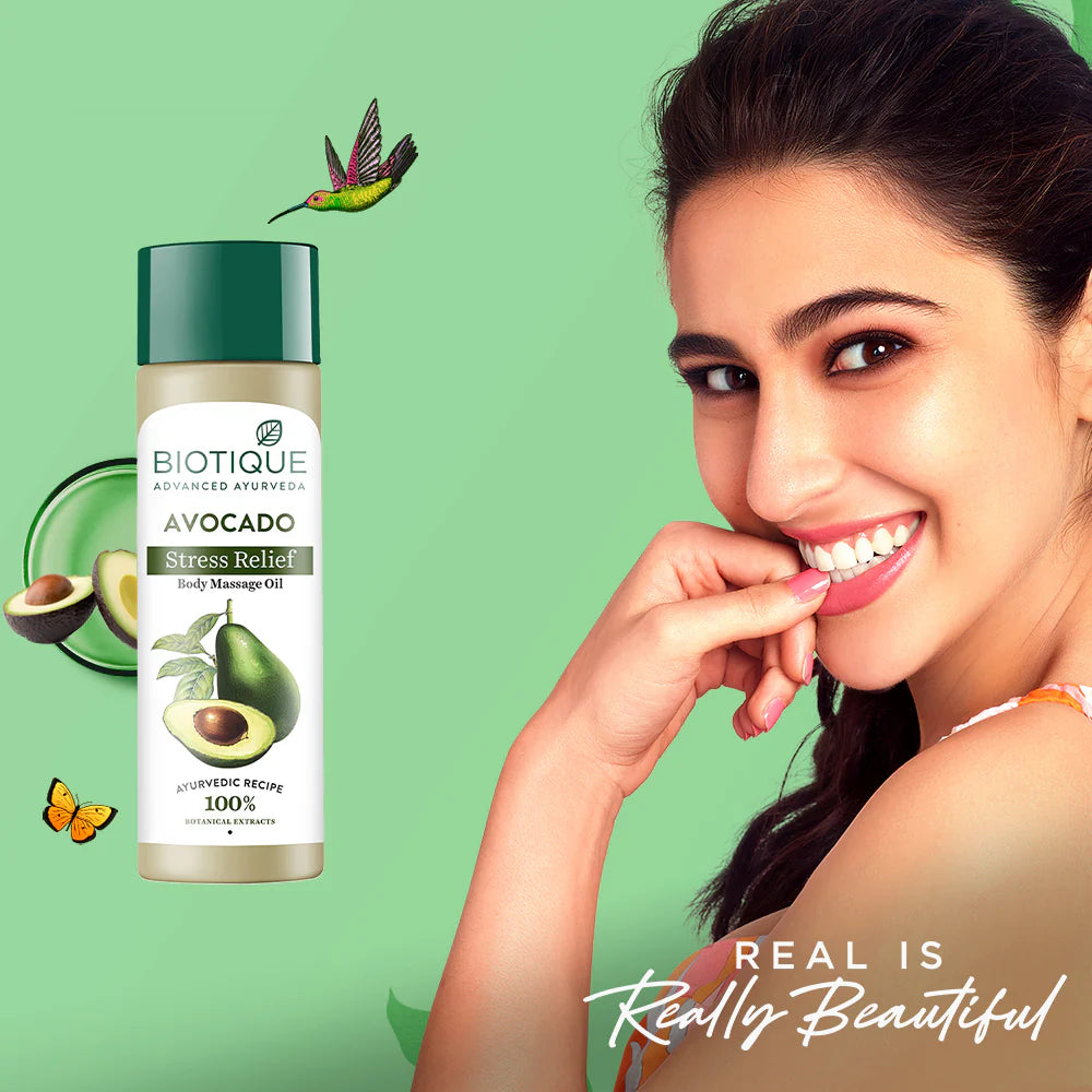 Biotique Avocado stress relief body massage oil
