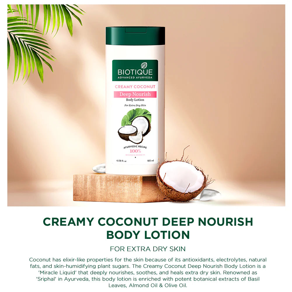 Biotique Creamy coconut deep nourish body lotion