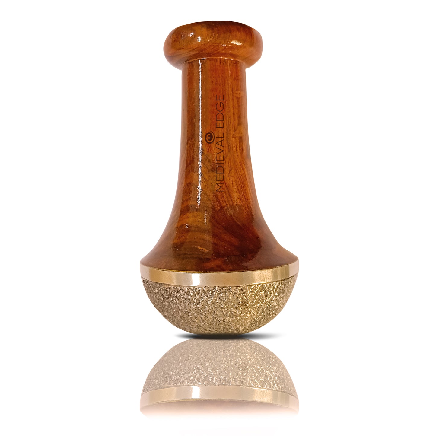Kansa Scrub Vatki with Wooden Handle – Ayurvedic Foot Massage Tool