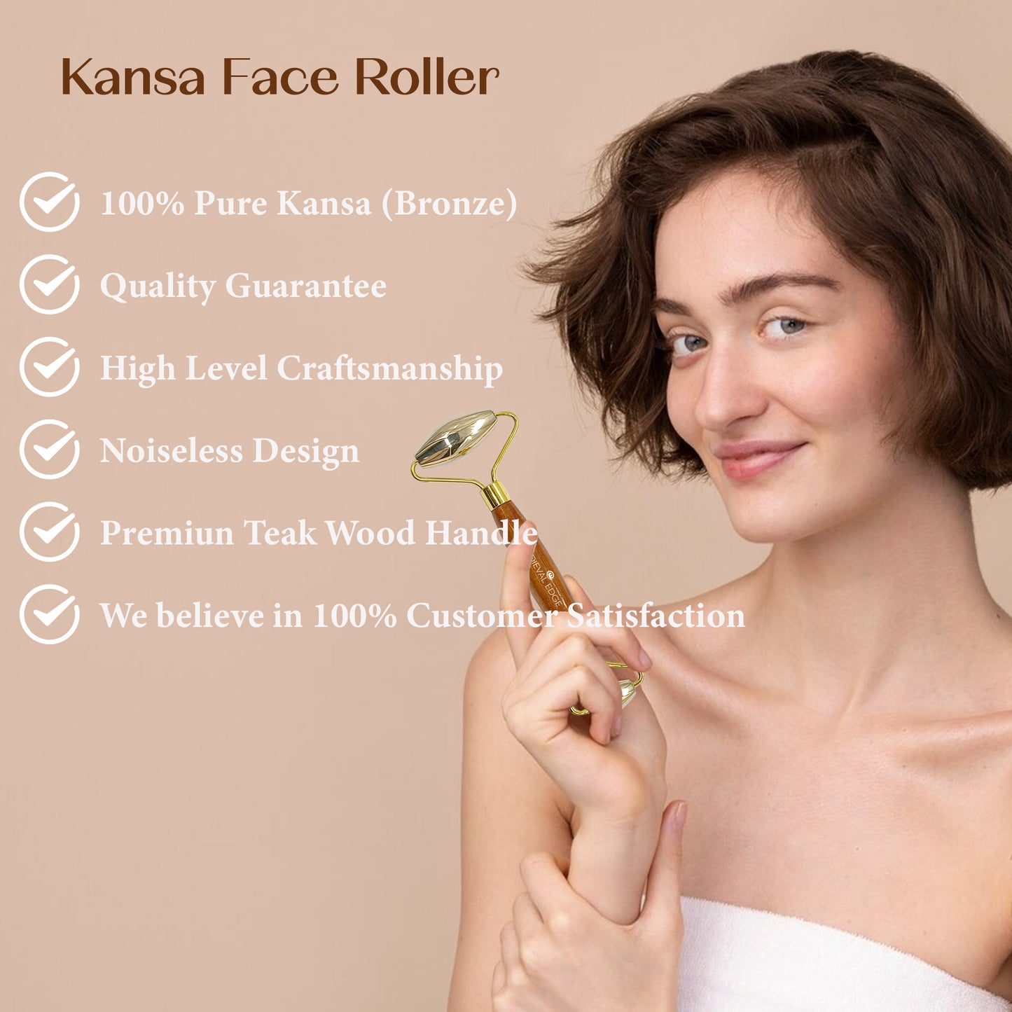 Premium Kansa Face Roller – Handcrafted Ayurvedic Beauty Tool
