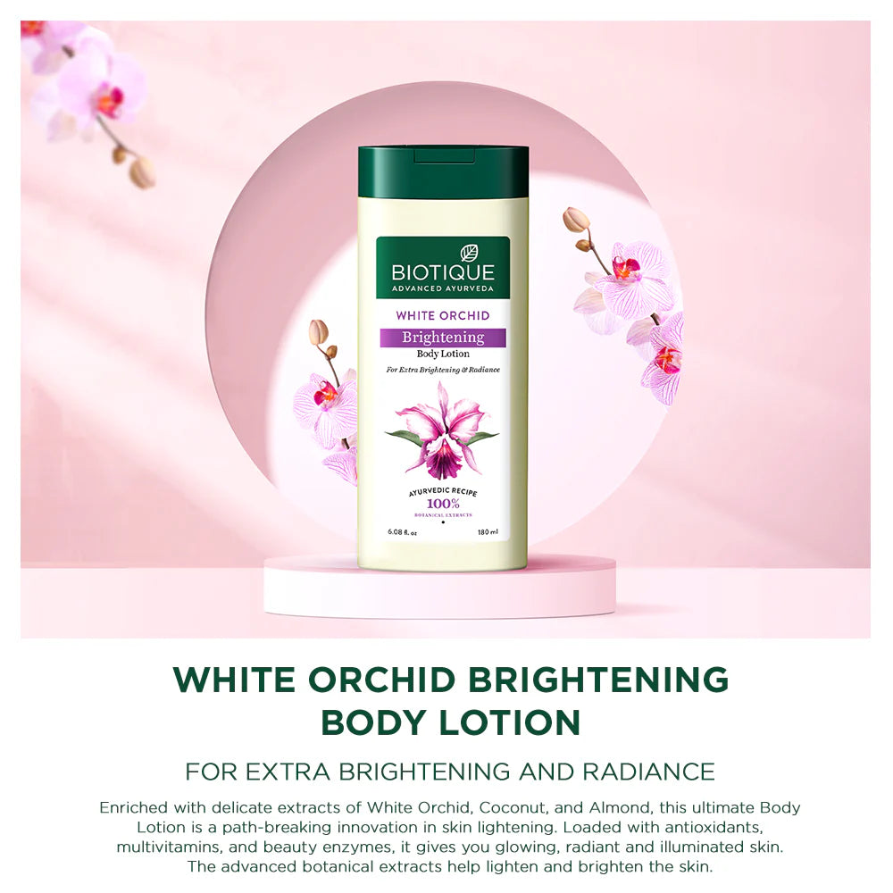 Biotique White orchid brightening body lotion for extra brightening & radiance