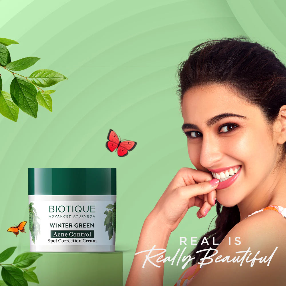 Biotique winter green acne control spot correction cream 15g