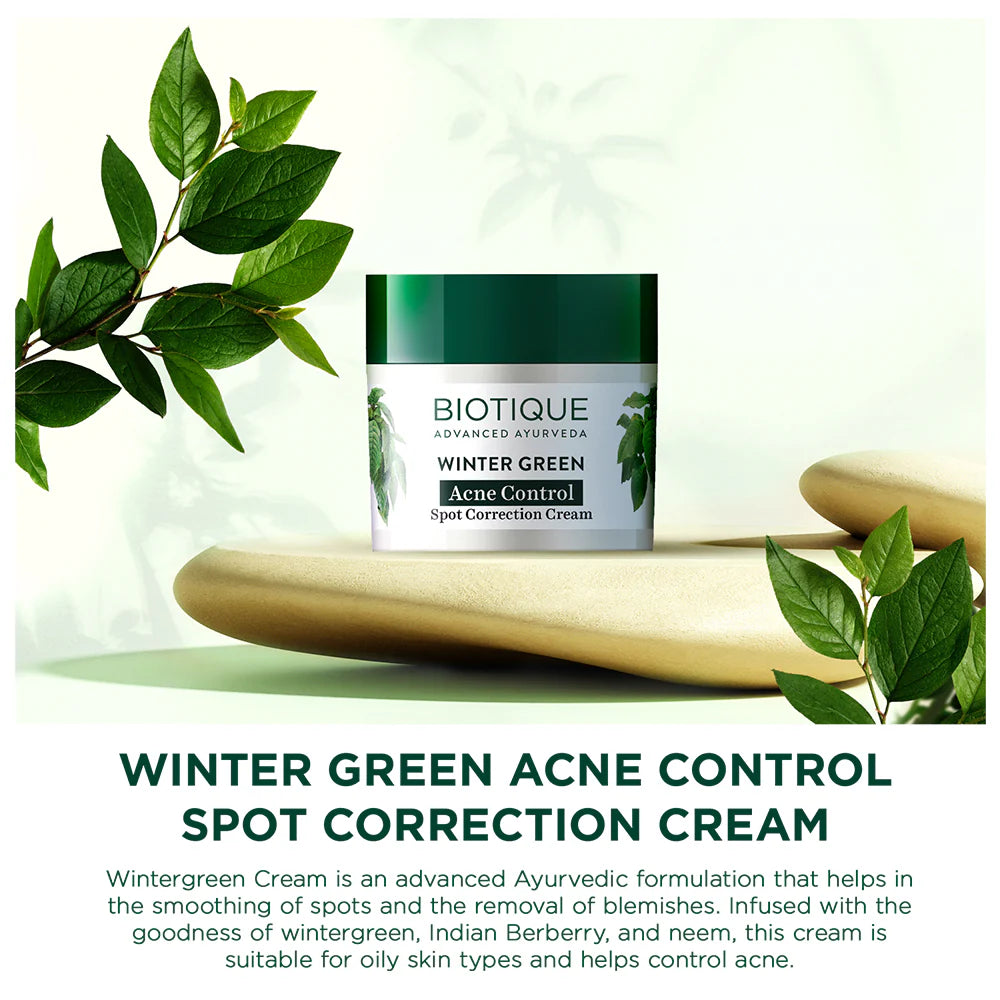 Biotique winter green acne control spot correction cream 15g