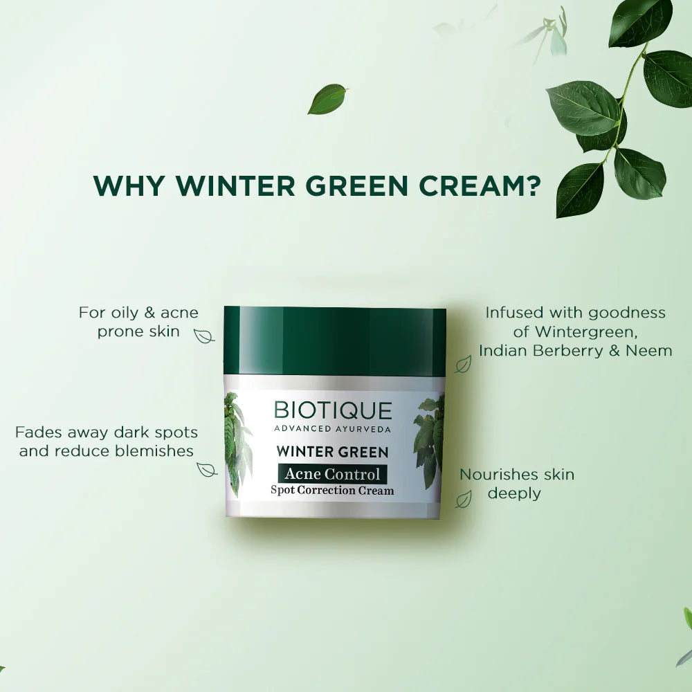 Biotique winter green acne control spot correction cream 15g